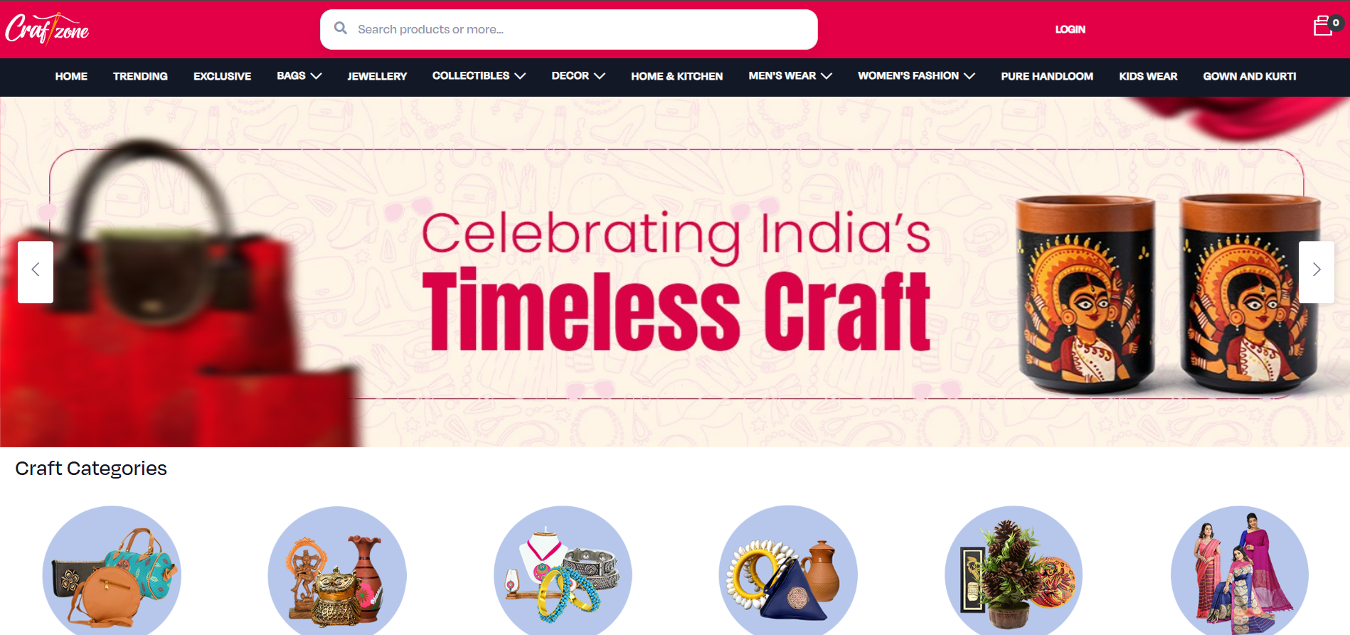 Craftzone website screenshot